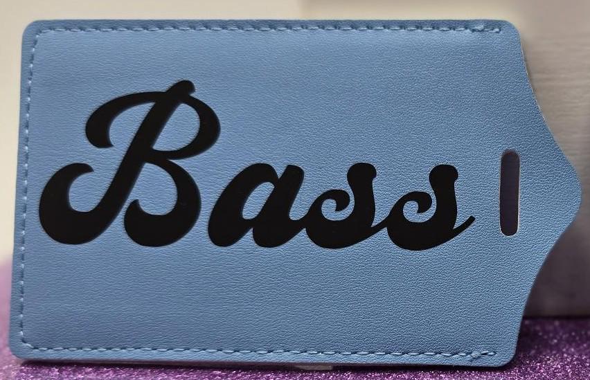 Barbershop bass faux leather luggage tag
