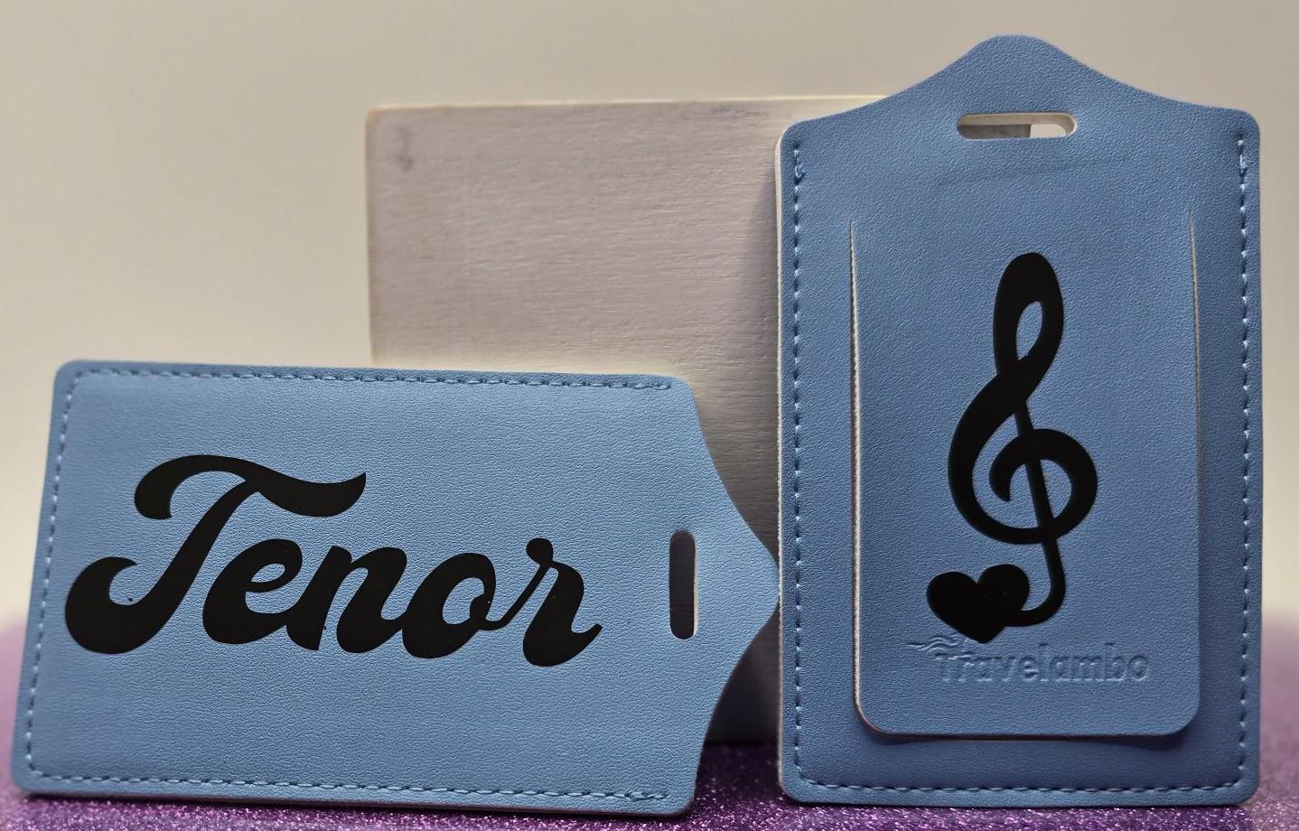 Barbershop tenor faux leather luggage tag