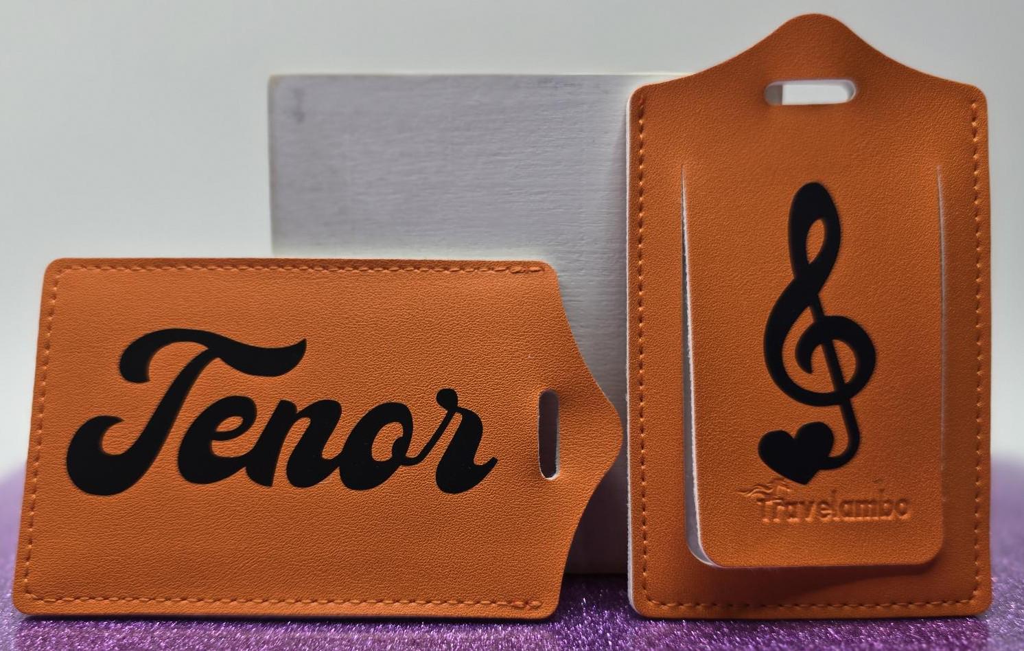 Barbershop tenor faux leather luggage tag