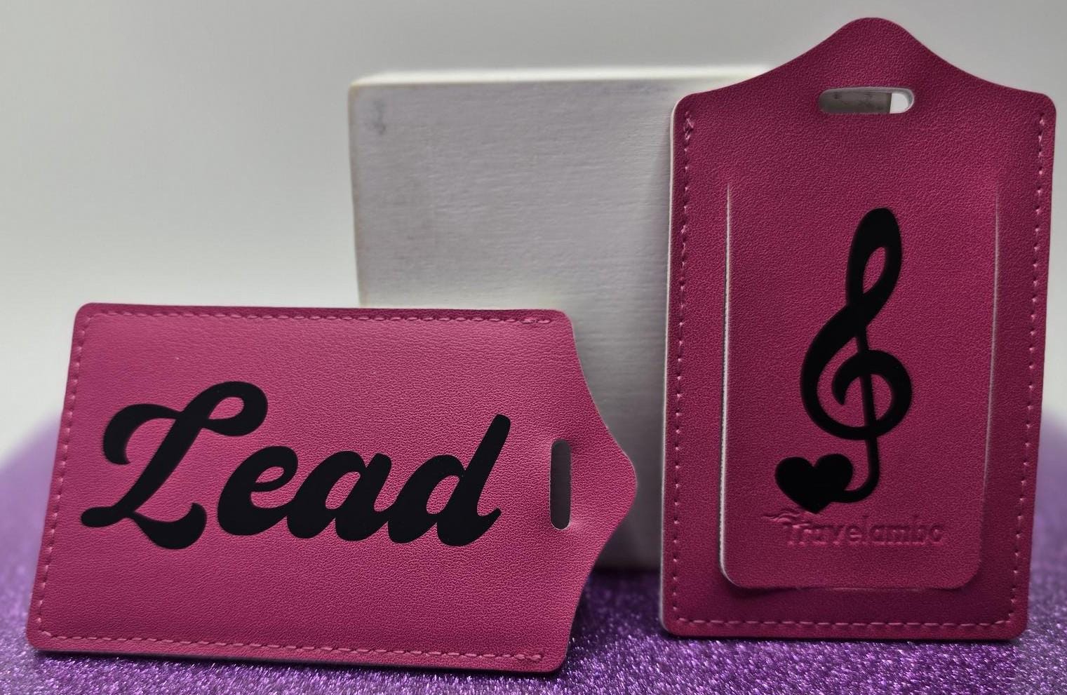 Barbershop lead faux leather luggage tag