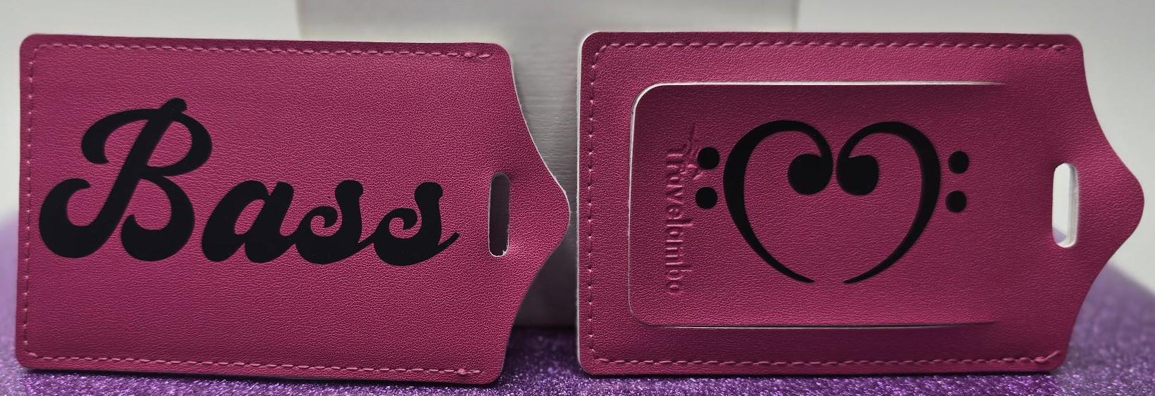 Barbershop bass faux leather luggage tag