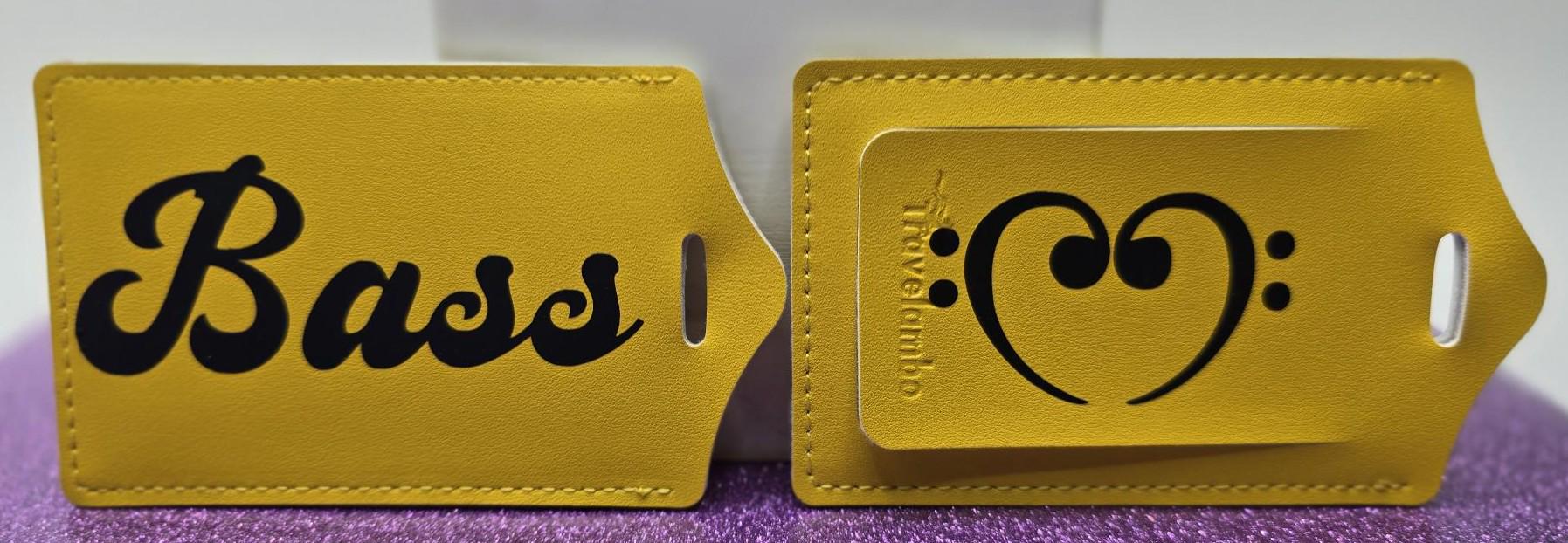 Barbershop bass faux leather luggage tag