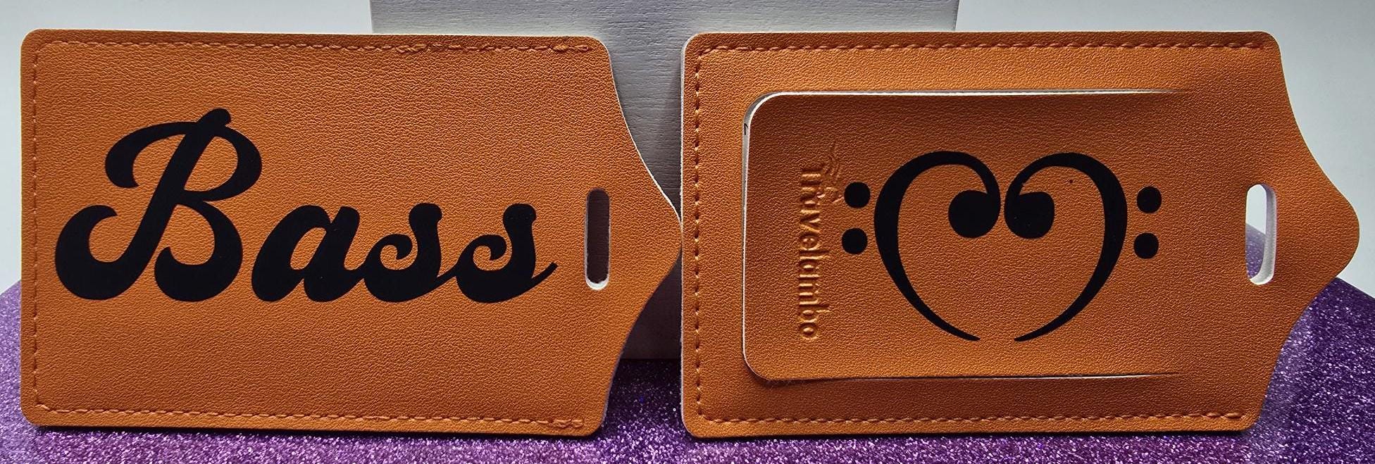 Barbershop bass faux leather luggage tag