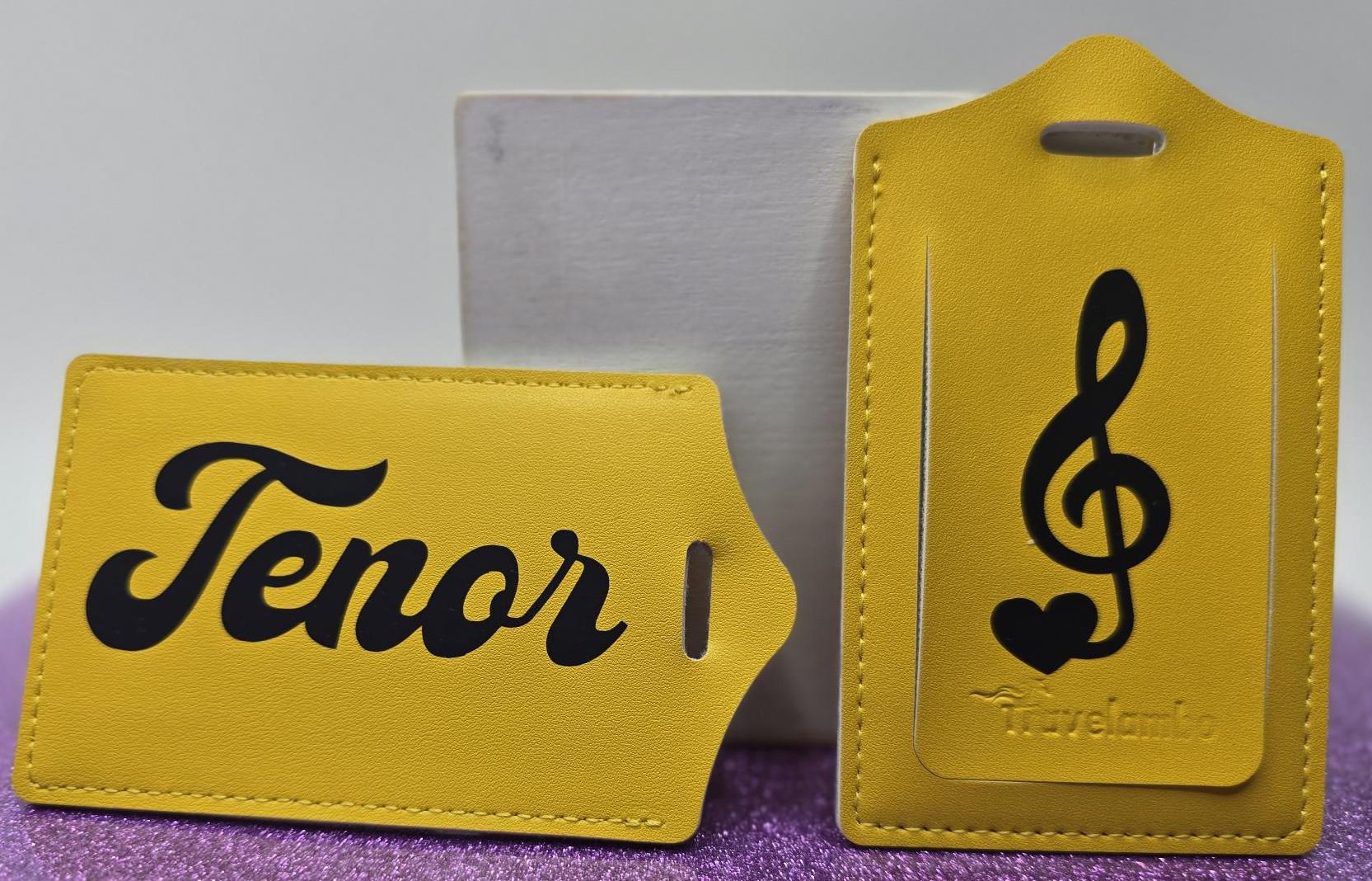 Barbershop tenor faux leather luggage tag