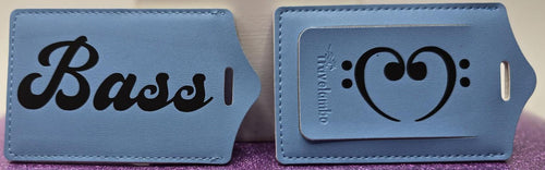 Barbershop bass faux leather luggage tag