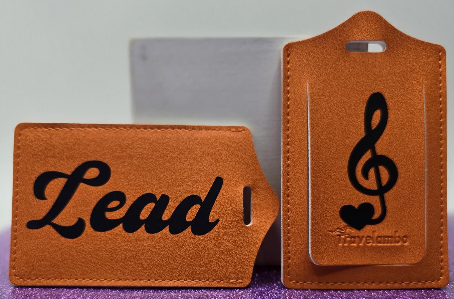 Barbershop lead faux leather luggage tag