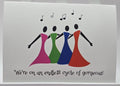 Welcome to the chorus; greeting card; gift card; women singers; four-part harmony