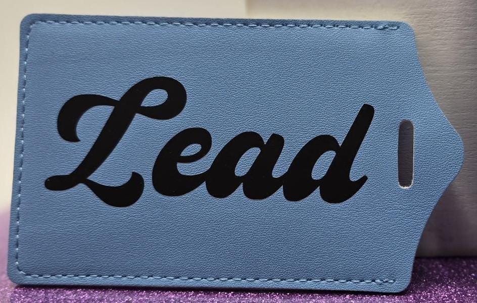 Barbershop lead faux leather luggage tag