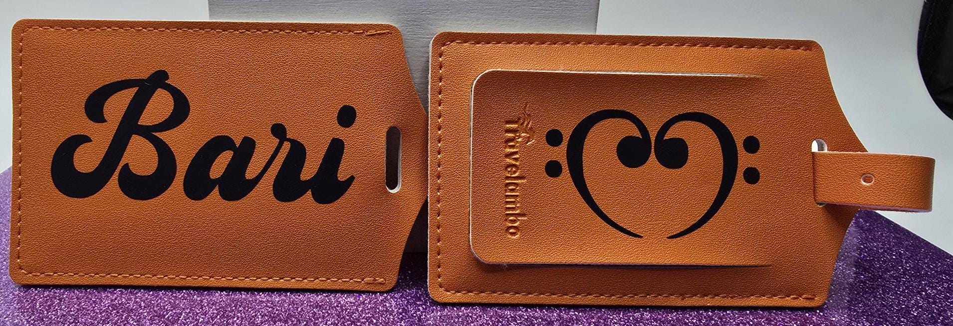 Barbershop baritone faux leather luggage tag