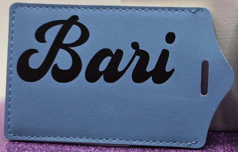 Barbershop baritone faux leather luggage tag