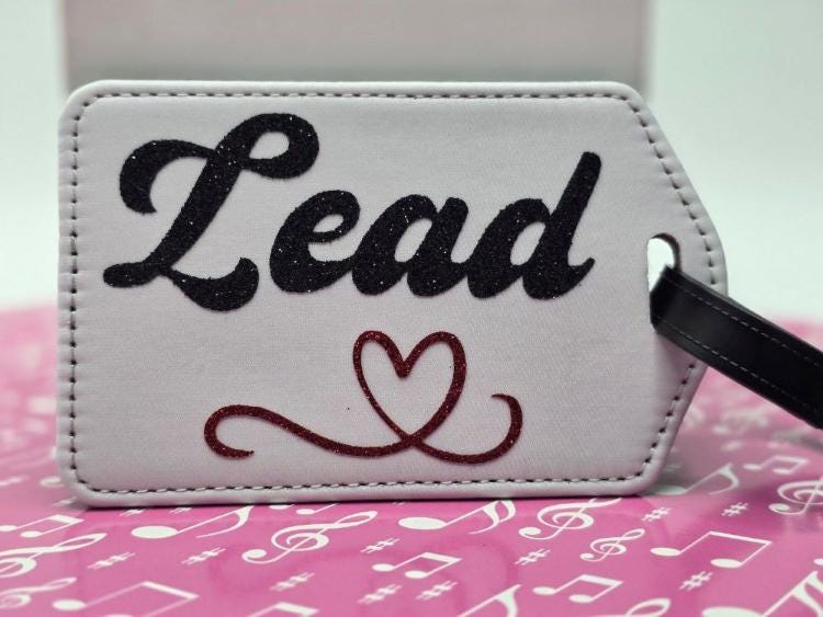 Barbershop lead luggage tag