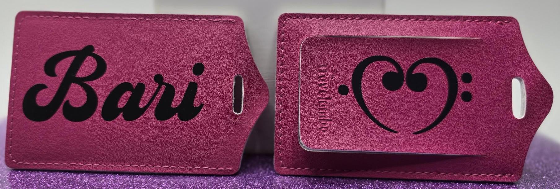 Barbershop baritone faux leather luggage tag