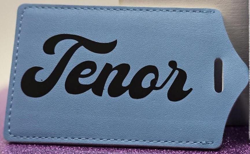Barbershop tenor faux leather luggage tag
