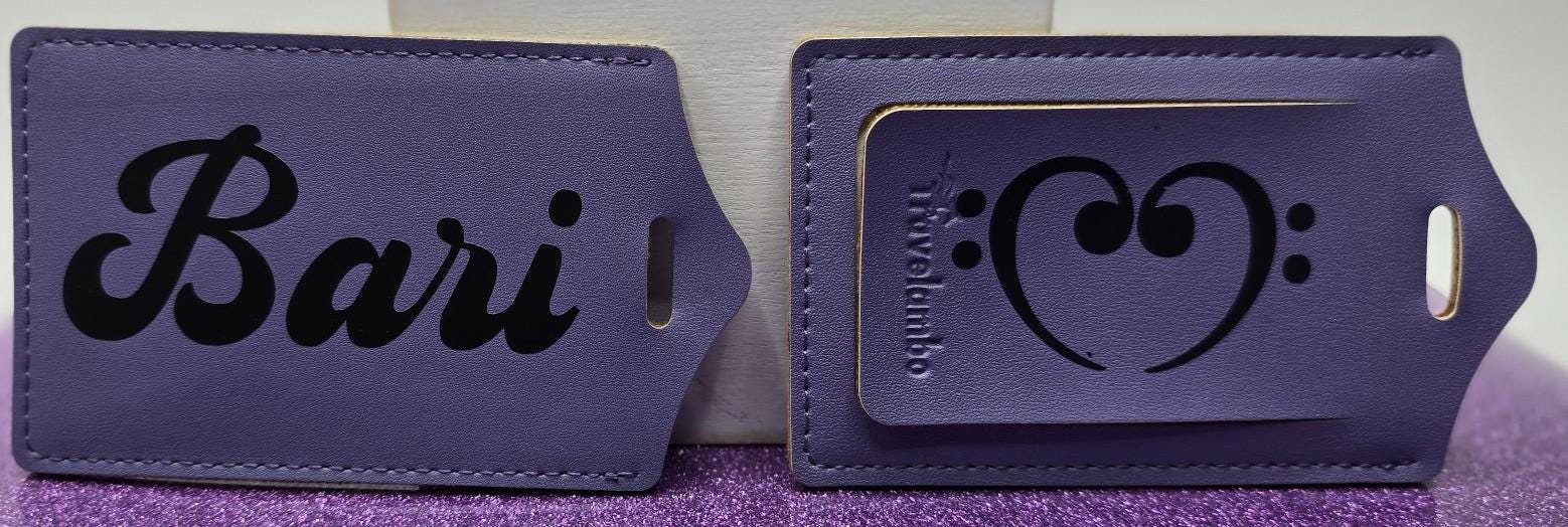 Barbershop baritone faux leather luggage tag